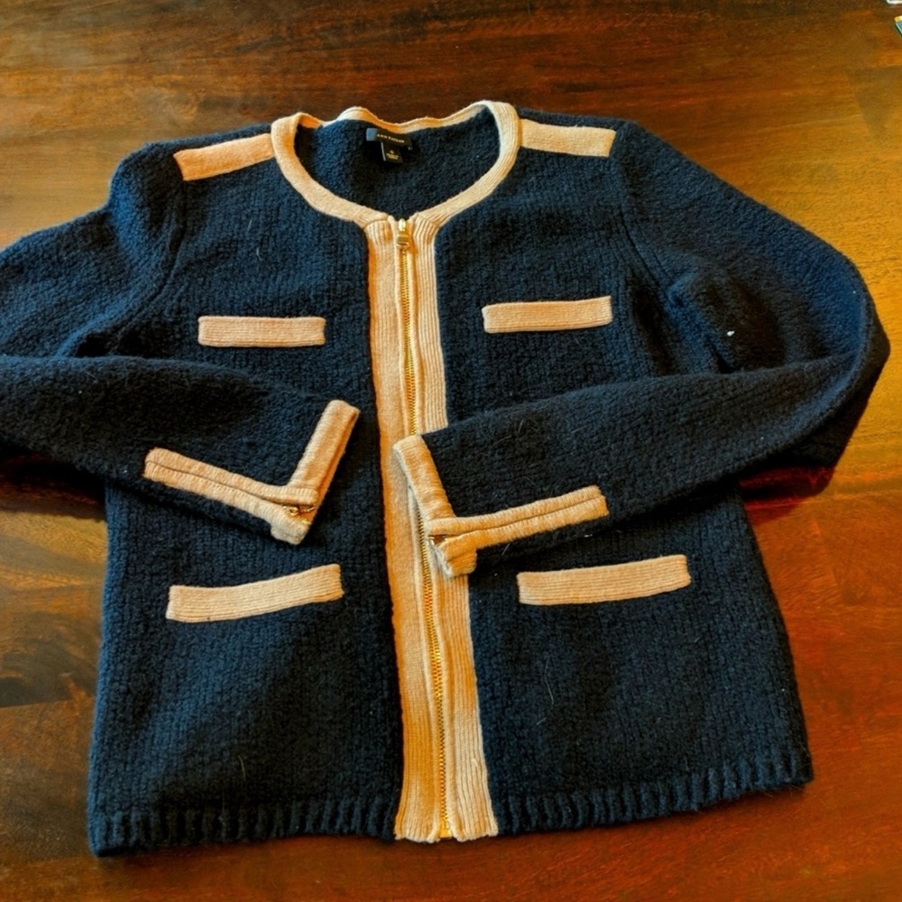 NWOT Ann Taylor Wool Zip Up Sweater